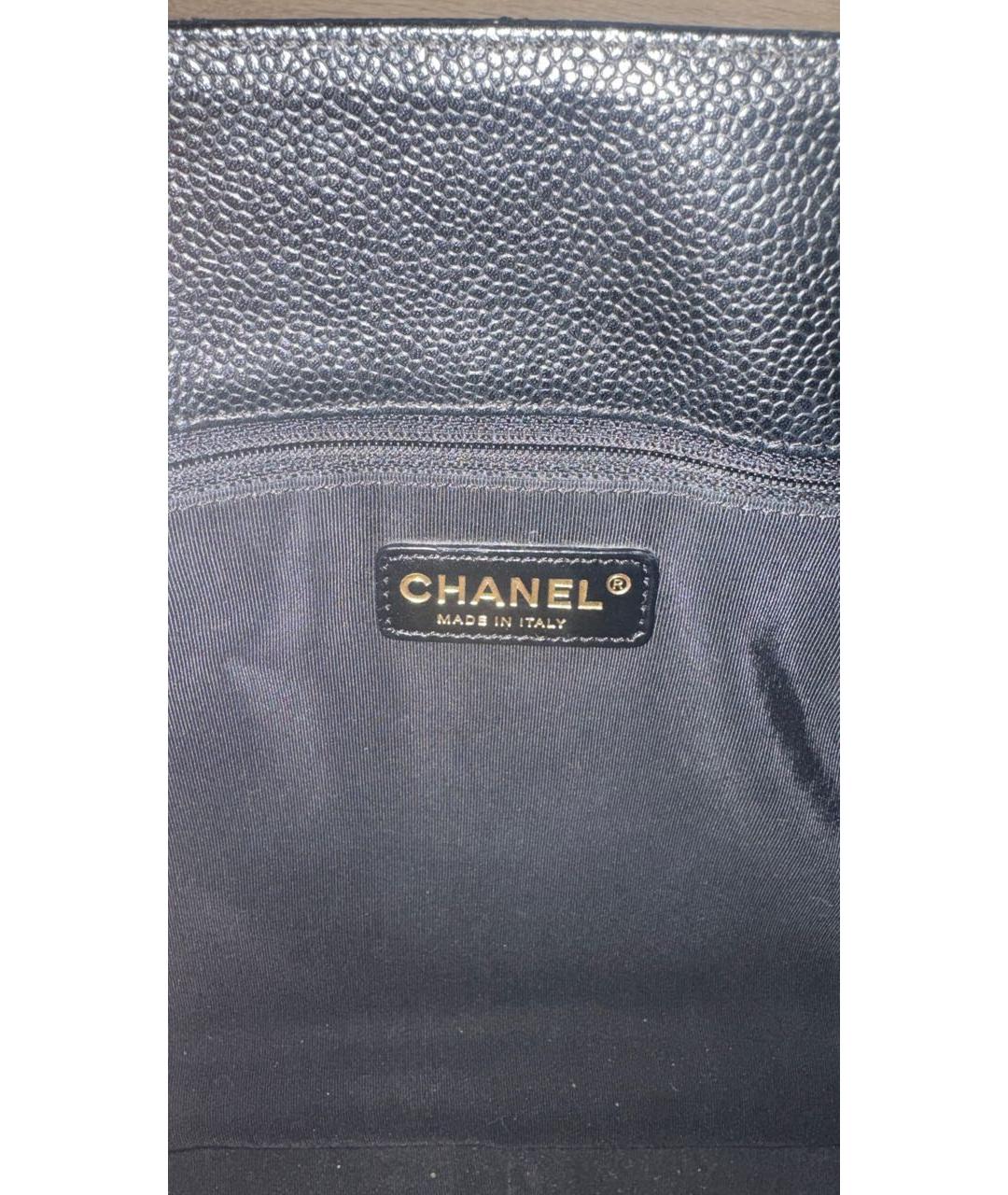 CHANEL Черная кожаная сумка тоут, фото 8