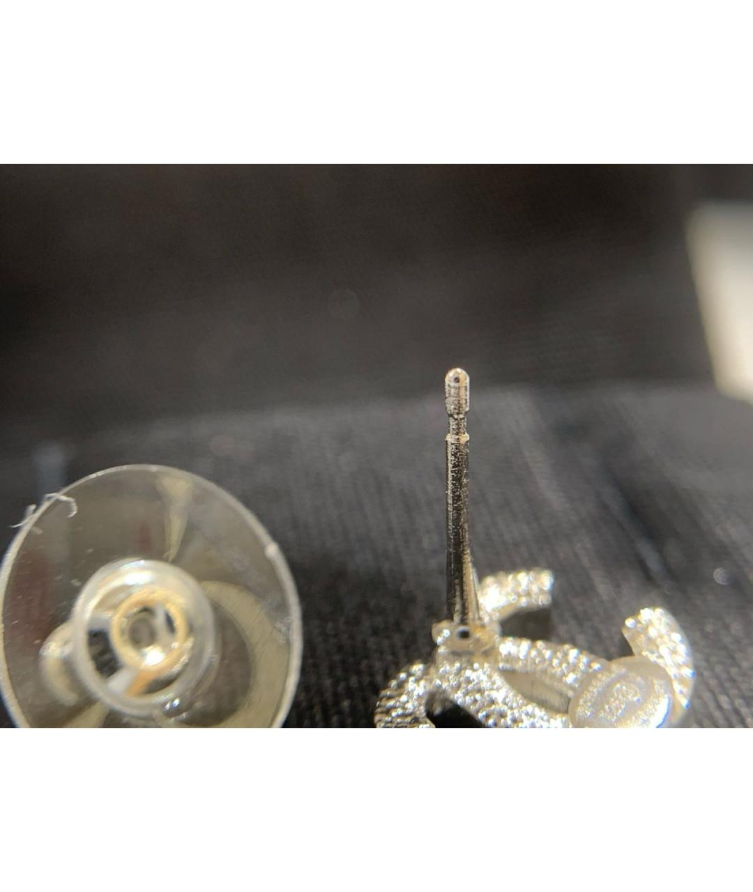 CHANEL Золотые металлические серьги, фото 7