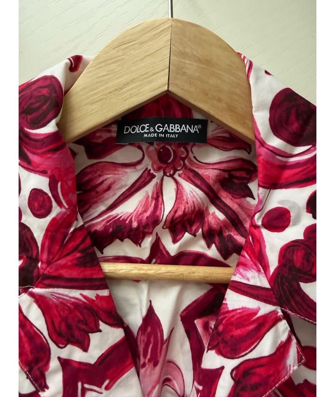 DOLCE&GABBANA Розовая хлопковая рубашка, фото 2