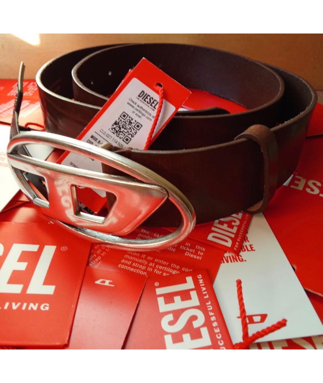 DIESEL Коричневый кожаный ремень, фото 8