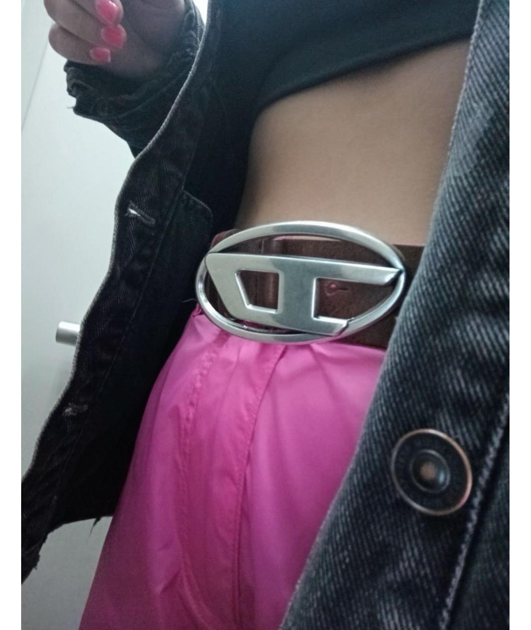 DIESEL Коричневый кожаный ремень, фото 5