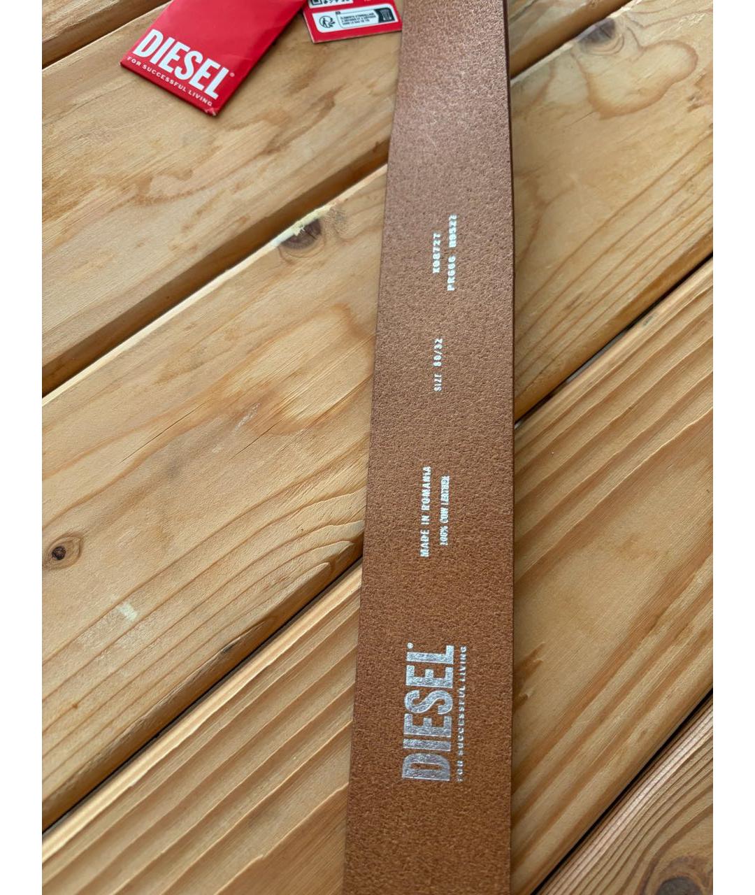 DIESEL Коричневый кожаный ремень, фото 3