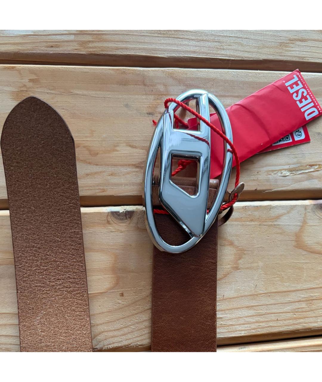 DIESEL Коричневый кожаный ремень, фото 2