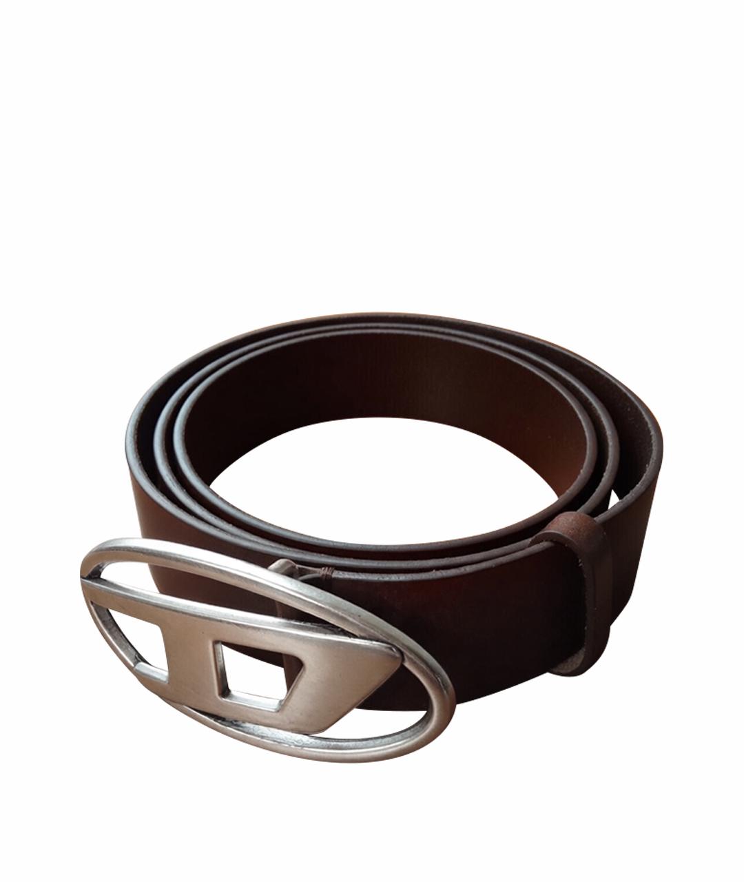 DIESEL Коричневый кожаный ремень, фото 1