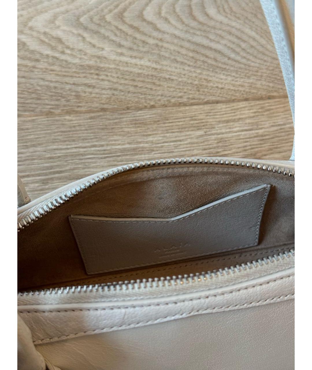 ALAIA Белая кожаная сумка через плечо, фото 4