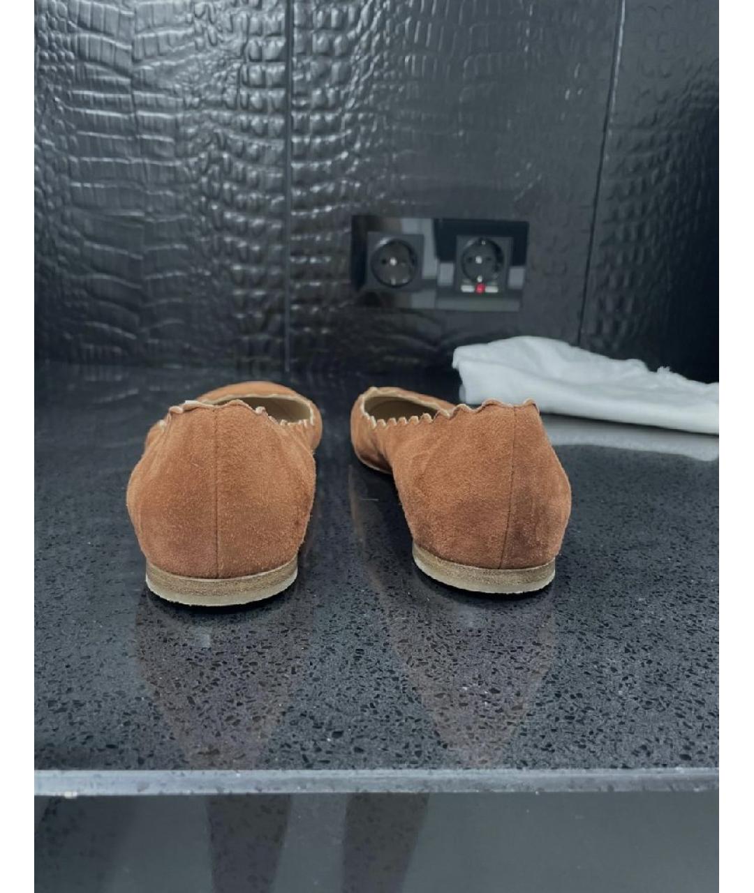 CHLOE Коричневые замшевые балетки, фото 4