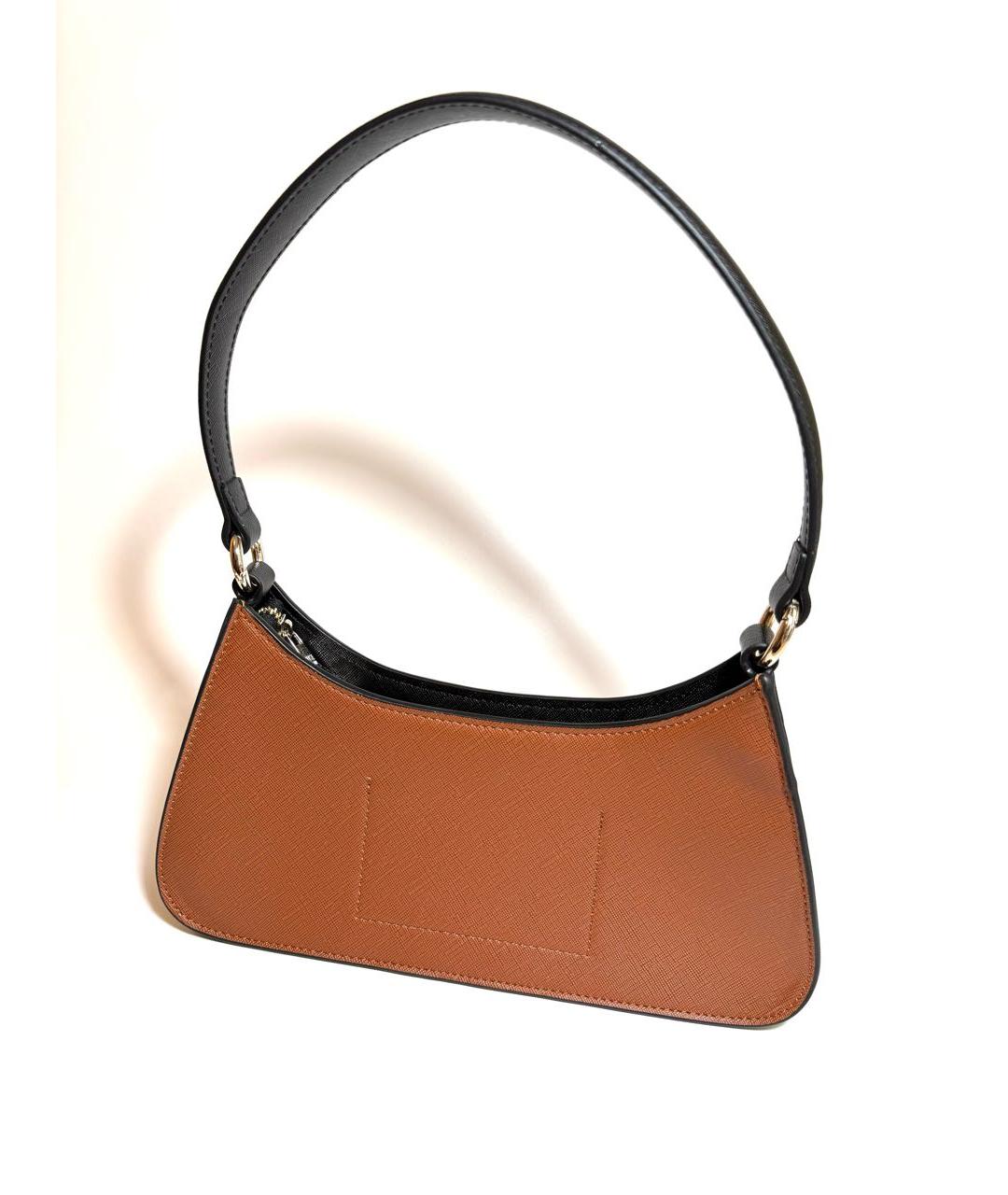 JUST CAVALLI Коричневая кожаная сумка через плечо, фото 3