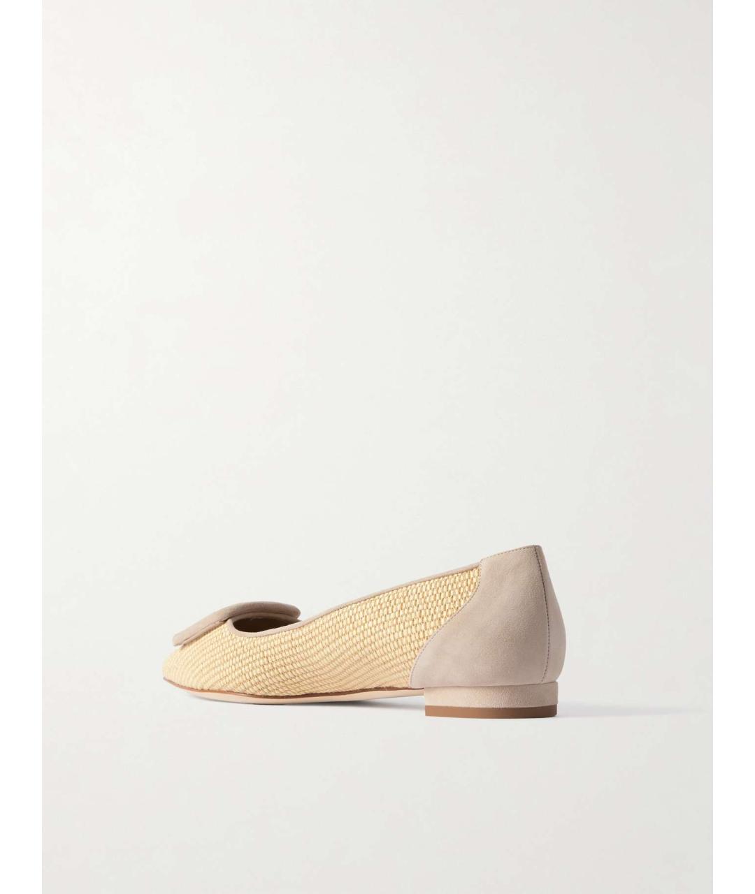 MANOLO BLAHNIK Бежевые балетки, фото 5
