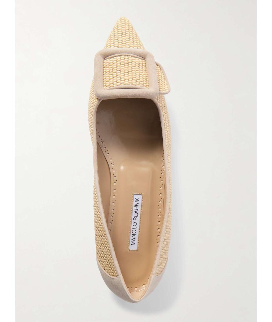 MANOLO BLAHNIK Бежевые балетки, фото 4