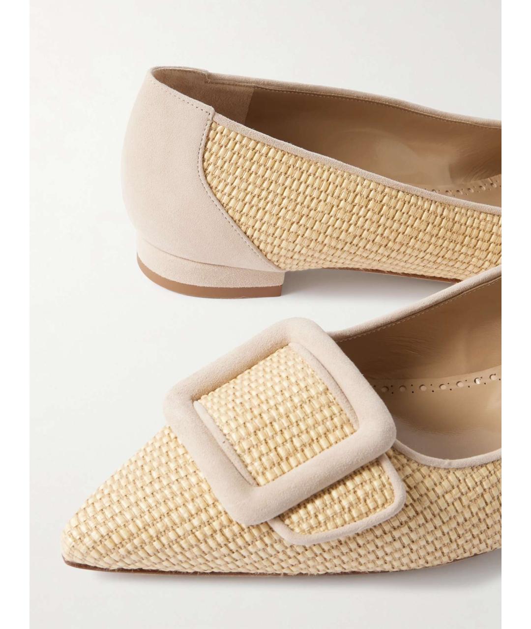 MANOLO BLAHNIK Бежевые балетки, фото 3