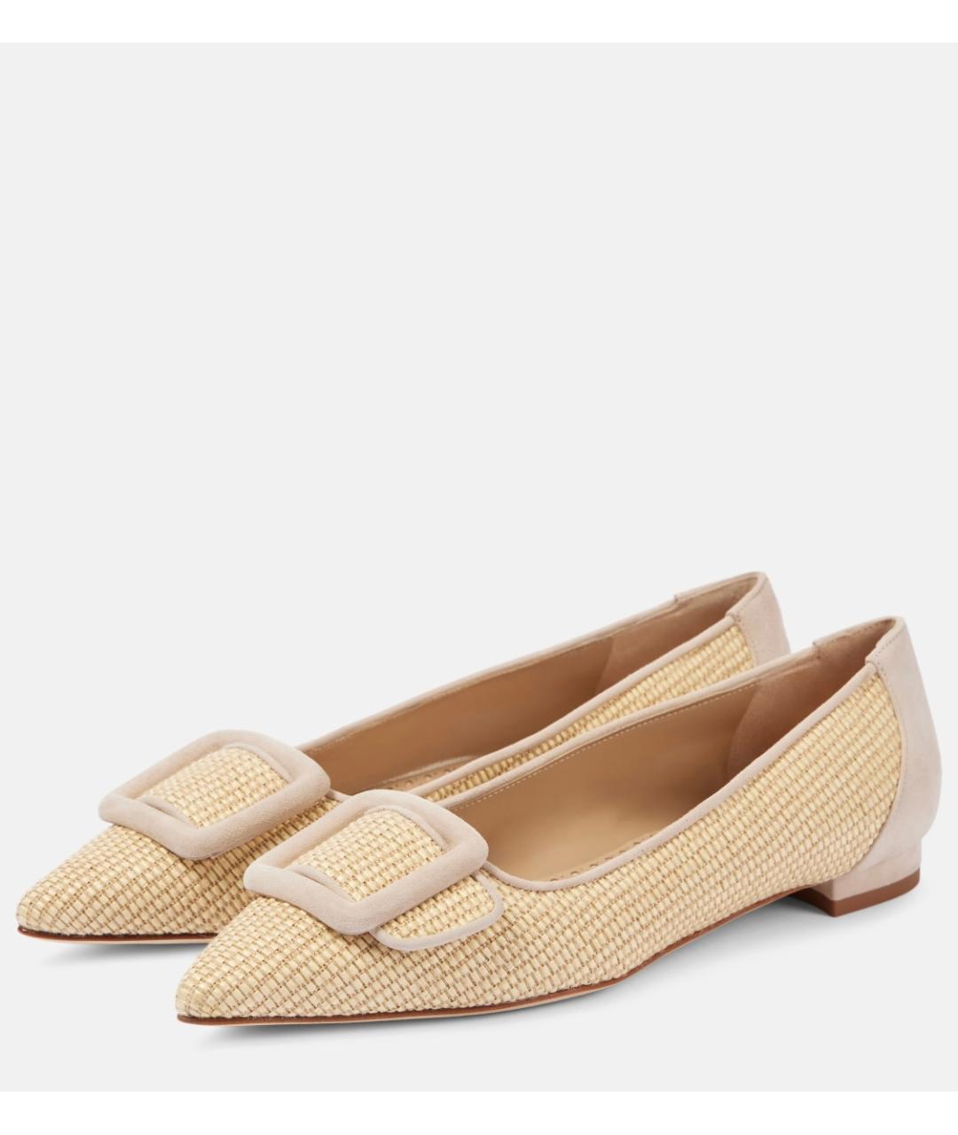 MANOLO BLAHNIK Бежевые балетки, фото 6