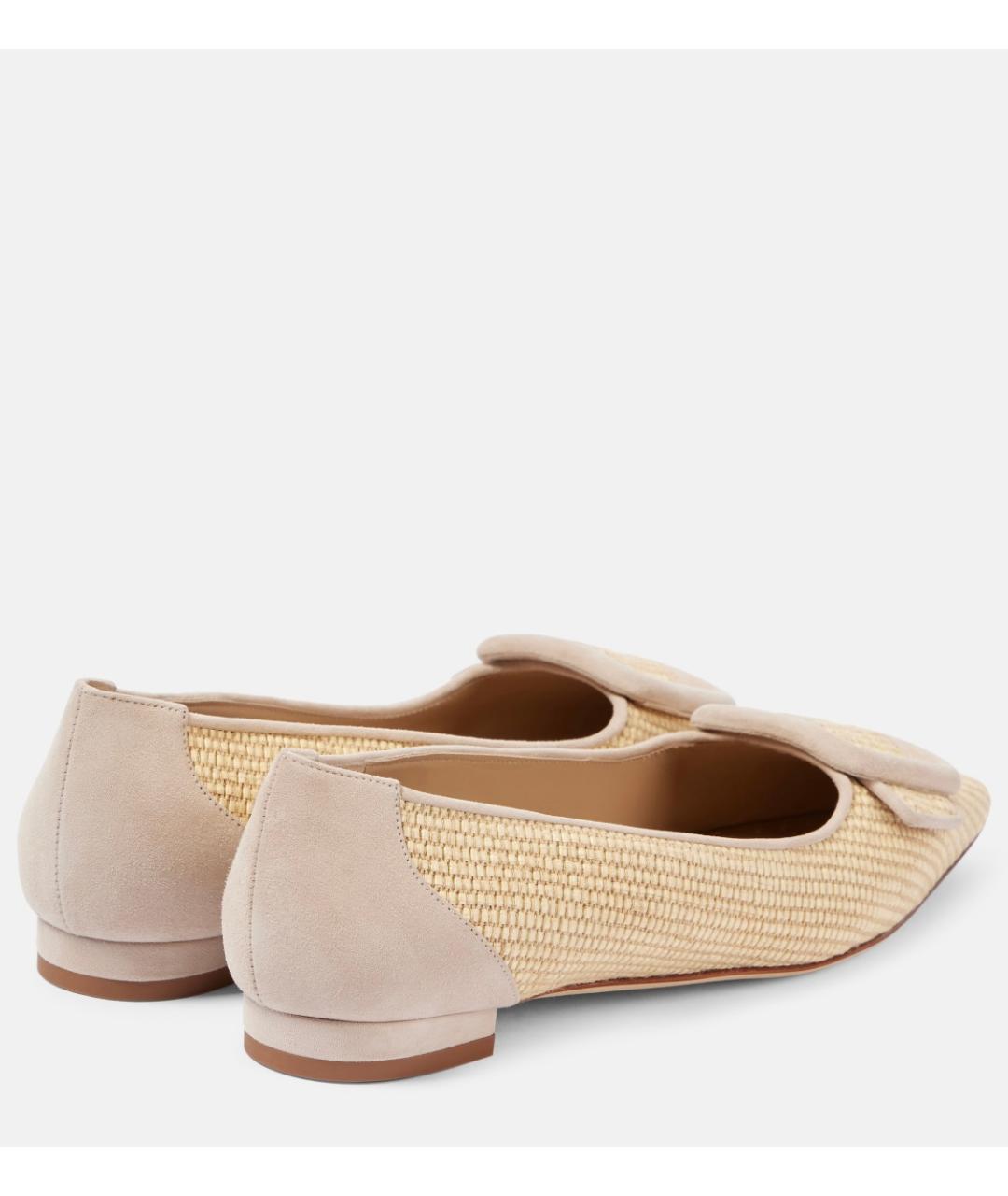 MANOLO BLAHNIK Бежевые балетки, фото 8