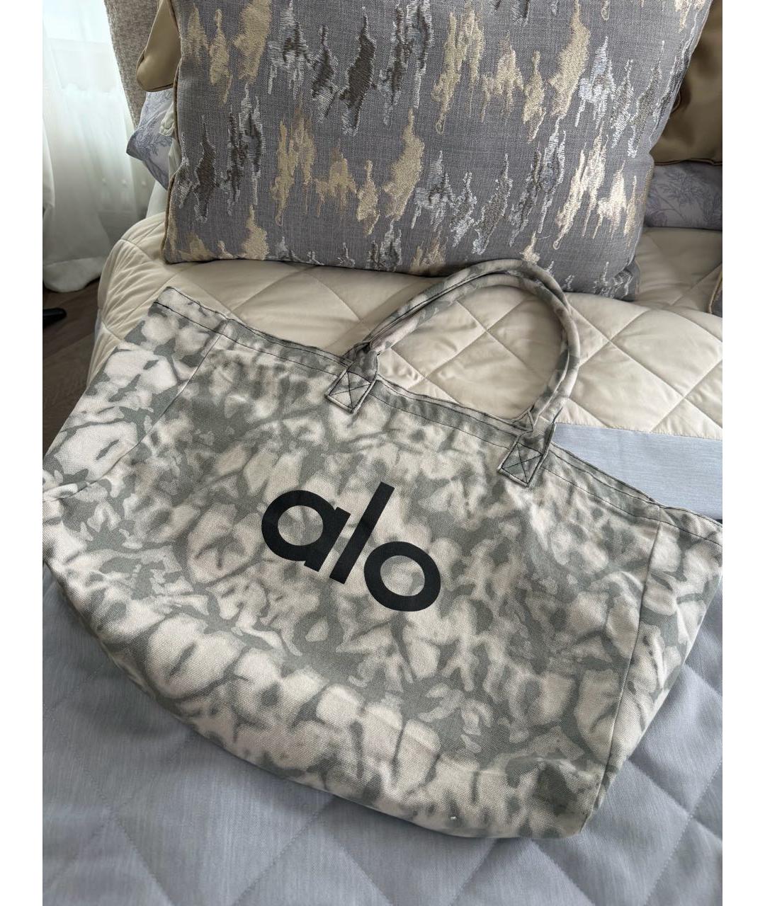 ALO YOGA Серая тканевая сумка тоут, фото 2