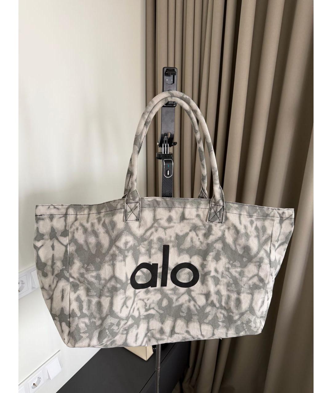 ALO YOGA Серая тканевая сумка тоут, фото 3