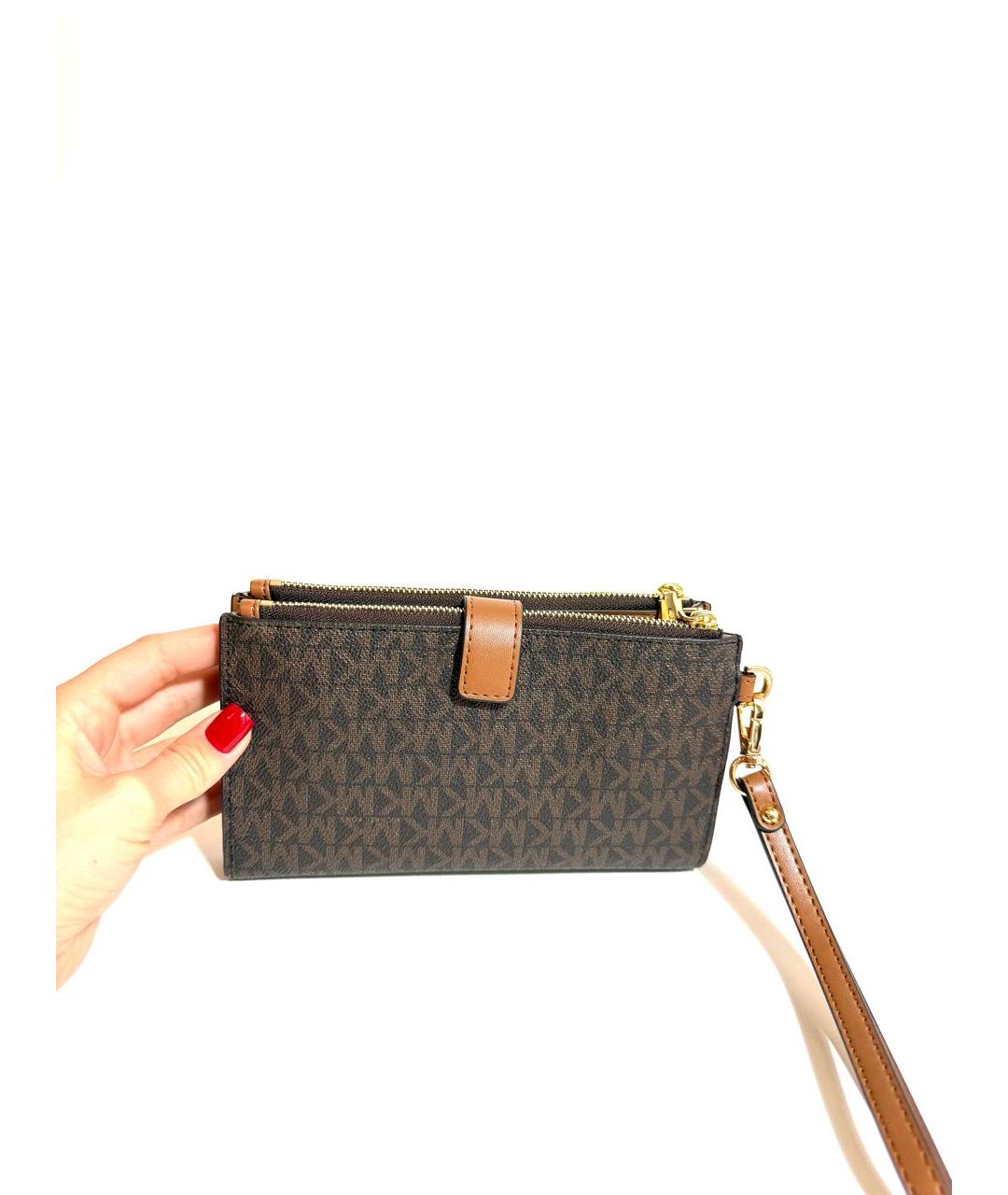 MICHAEL KORS Коричневый кожаный кошелек, фото 3