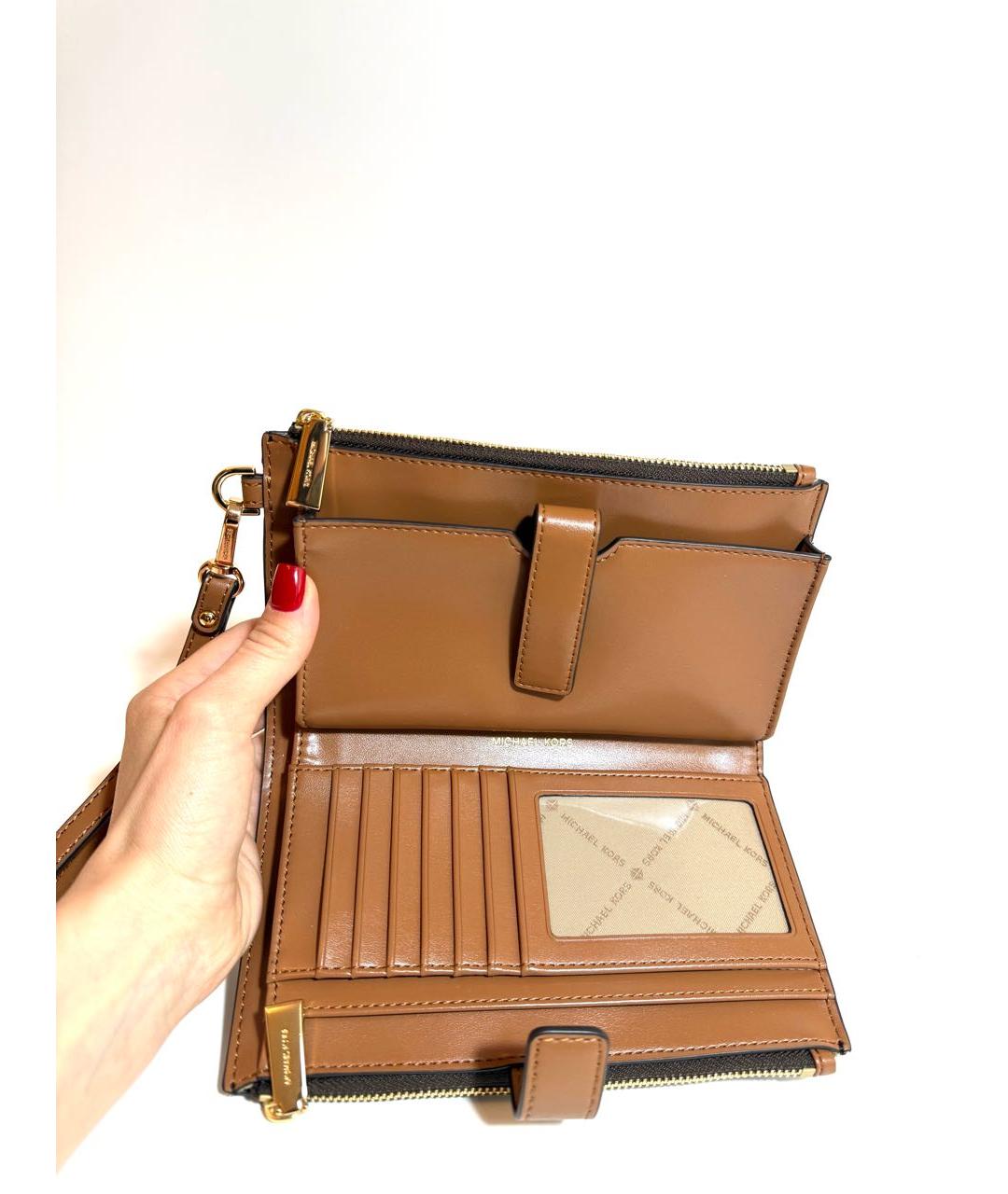 MICHAEL KORS Коричневый кожаный кошелек, фото 5