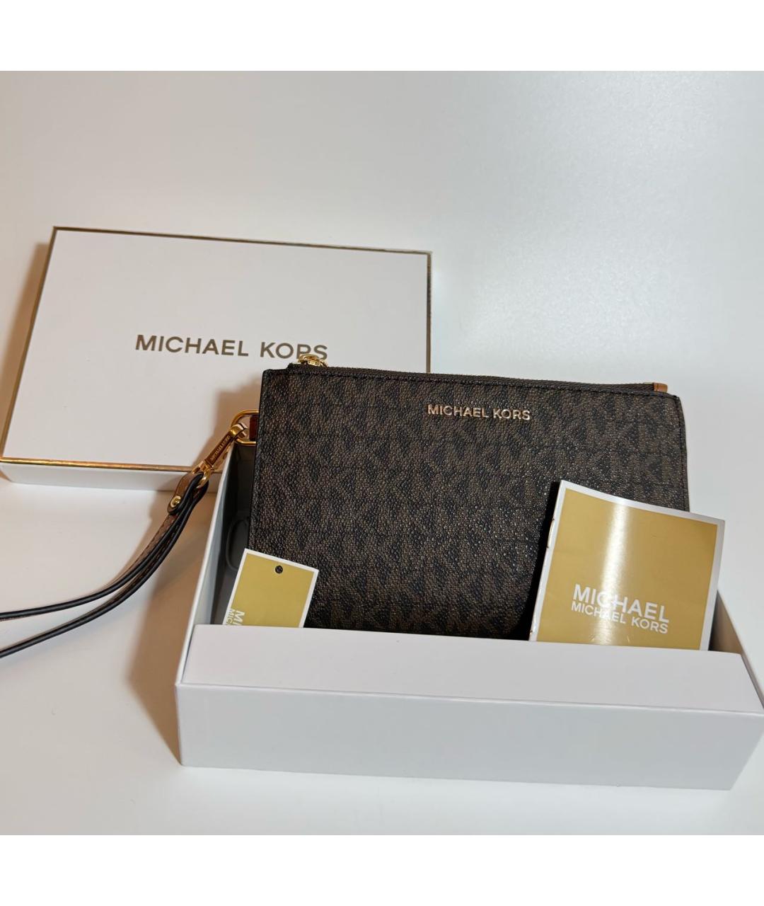 MICHAEL KORS Коричневый кожаный кошелек, фото 7