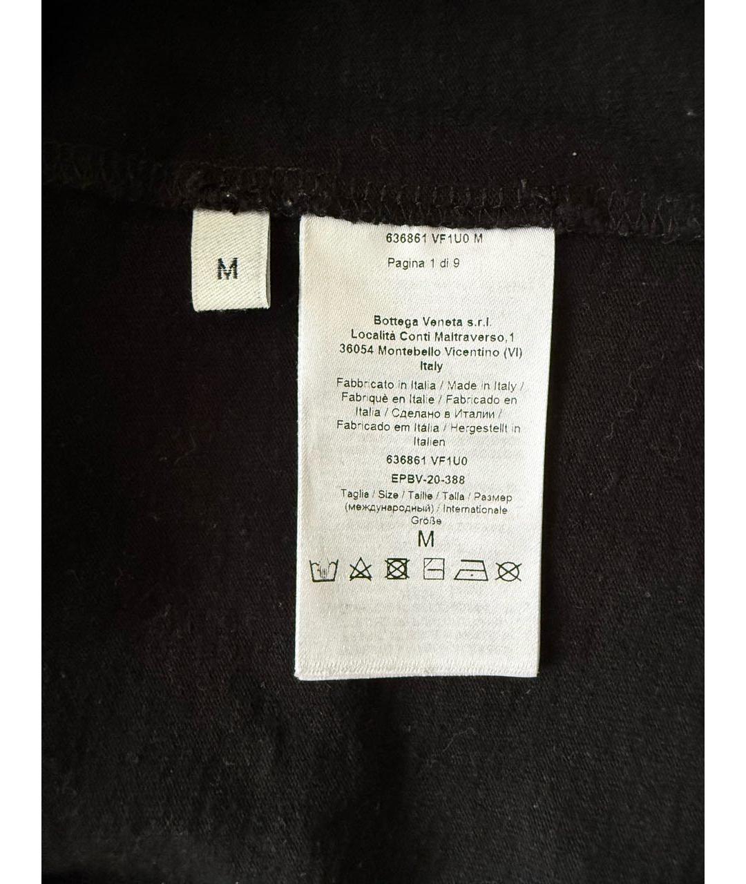 BOTTEGA VENETA Черная хлопковая футболка, фото 6