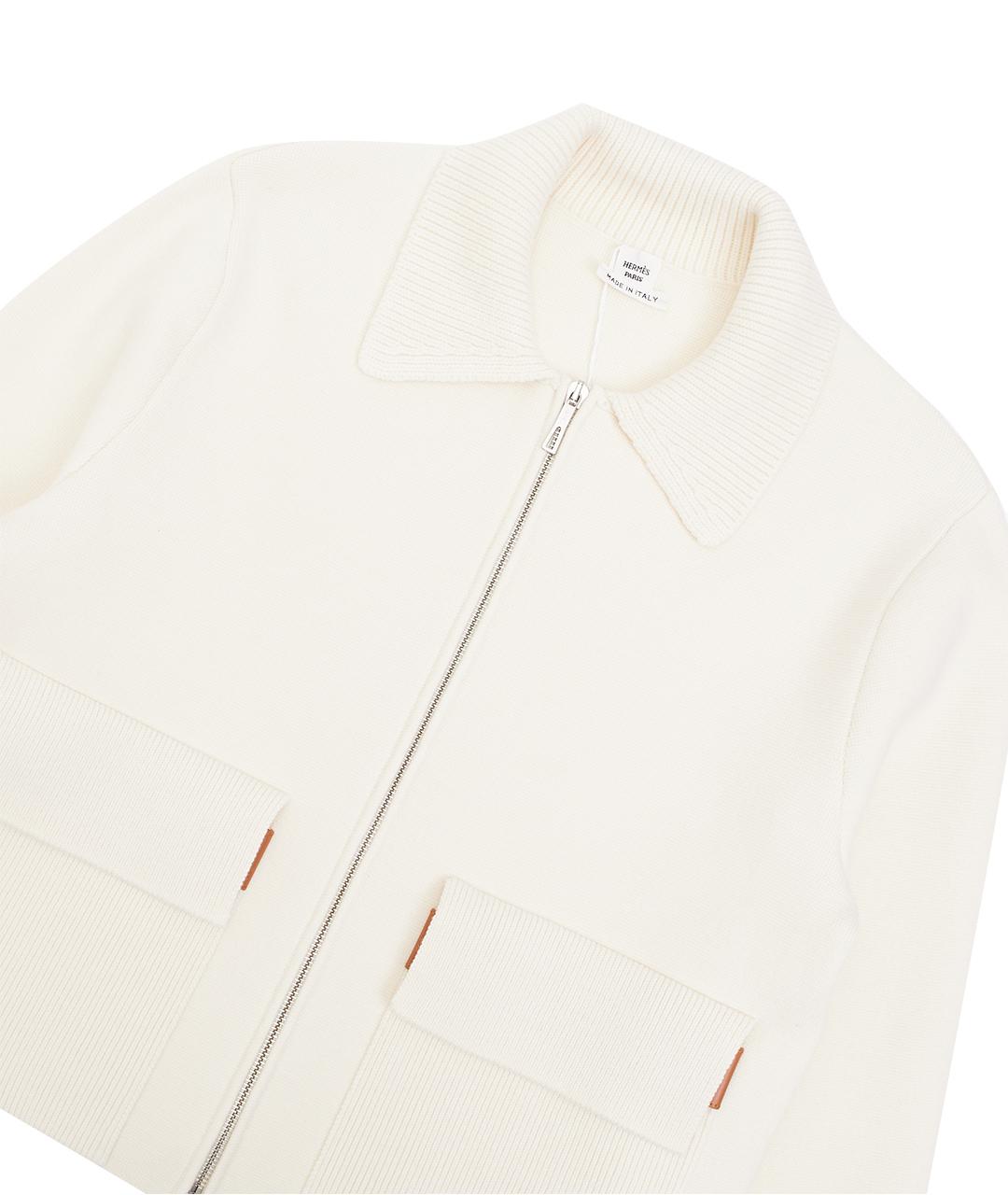HERMES Бежевый шерстяной кардиган, фото 9