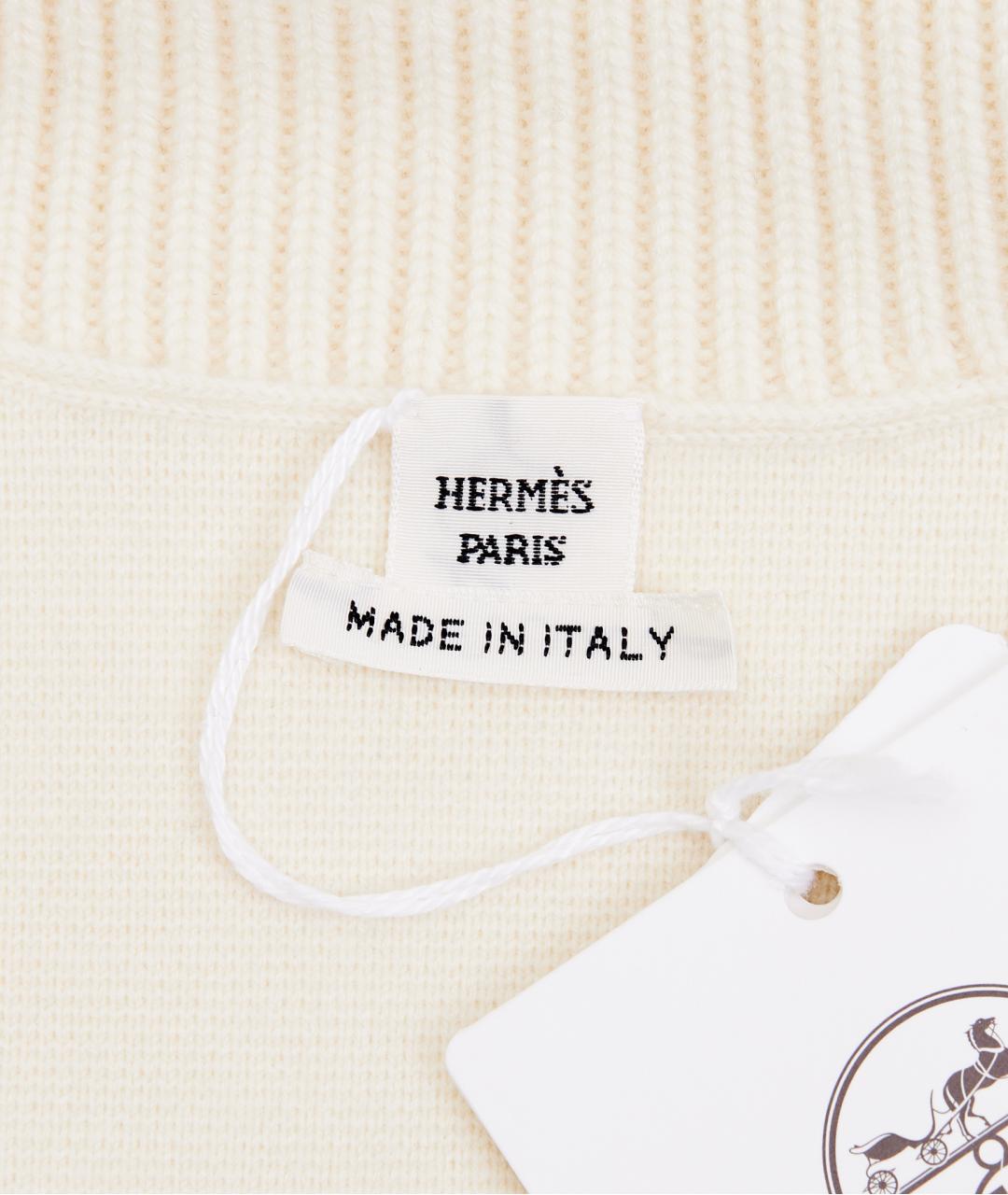 HERMES Бежевый шерстяной кардиган, фото 3