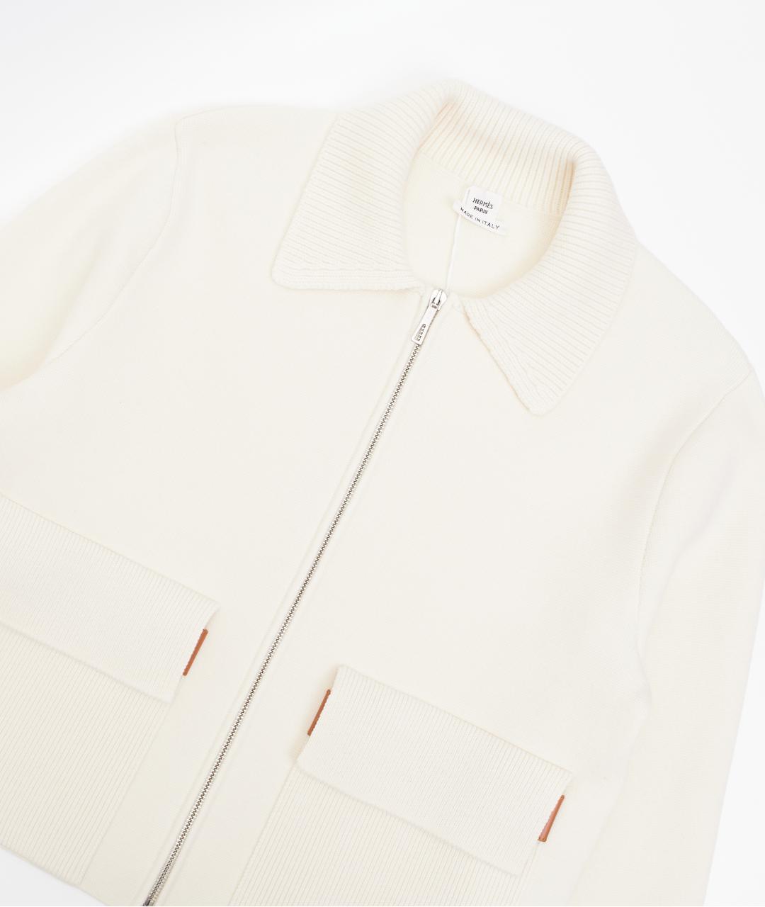 HERMES Бежевый шерстяной кардиган, фото 5