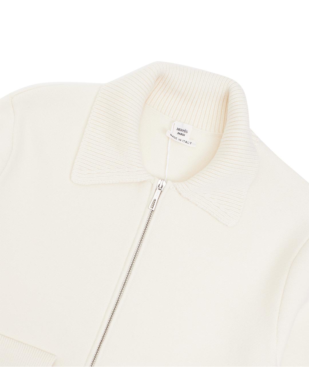HERMES Бежевый шерстяной кардиган, фото 10