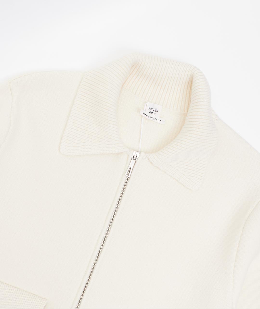 HERMES Бежевый шерстяной кардиган, фото 4