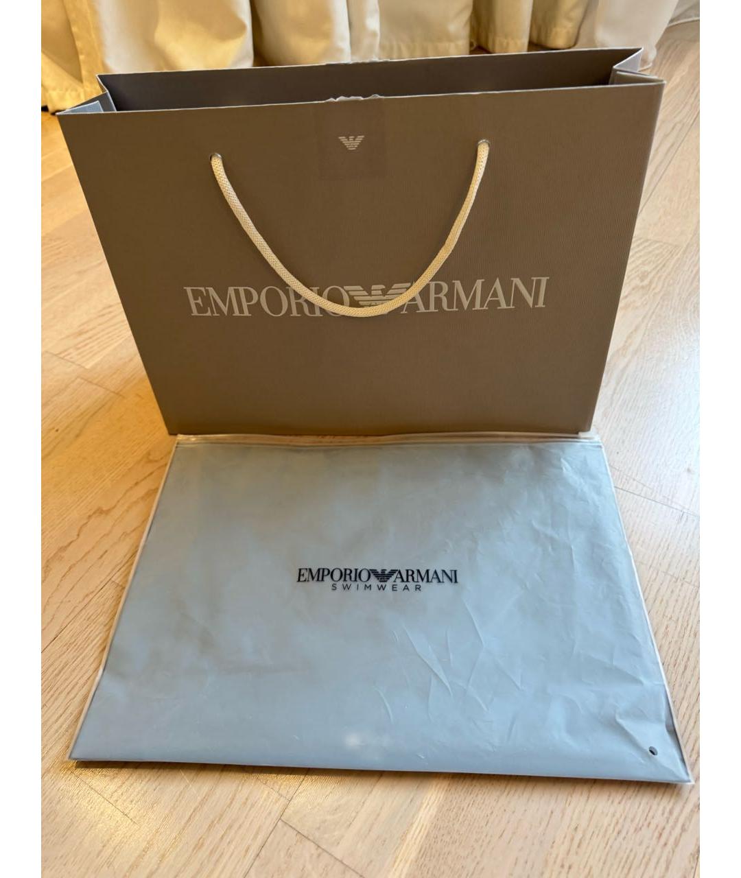 EMPORIO ARMANI Черные полиэстеровые плавки, фото 5