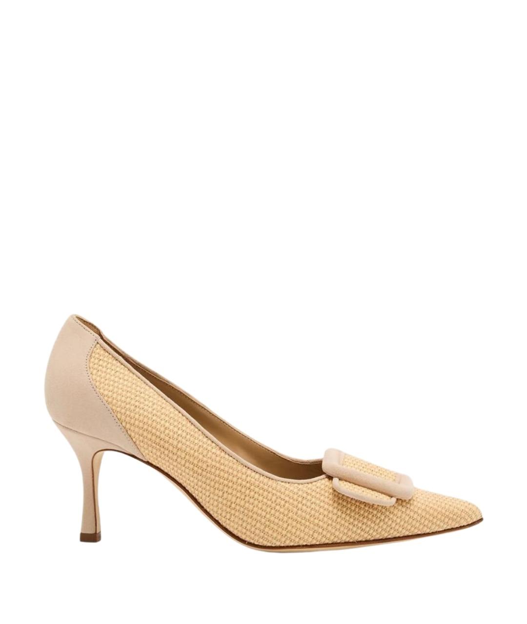 MANOLO BLAHNIK Бежевые кожаные туфли, фото 1