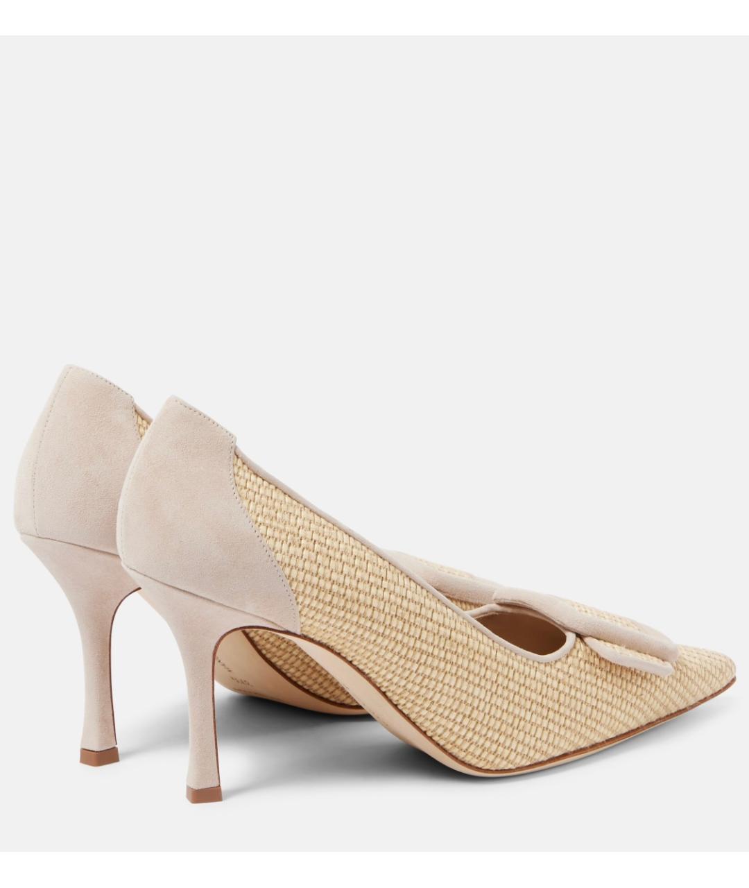 MANOLO BLAHNIK Бежевые кожаные туфли, фото 5