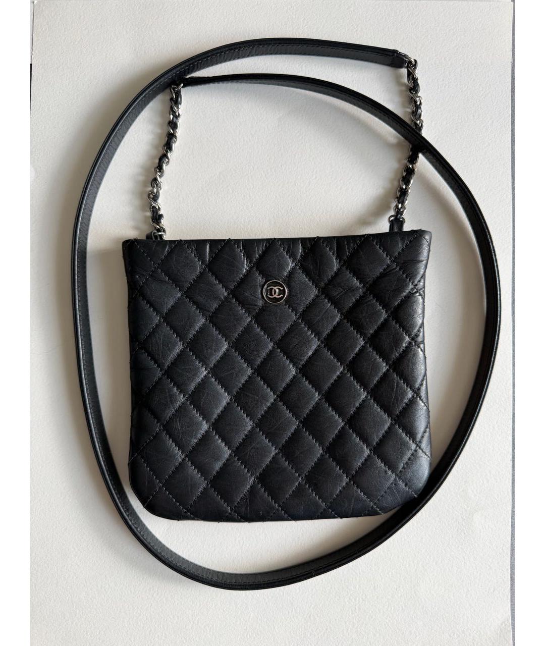 CHANEL Черная кожаная сумка через плечо, фото 8