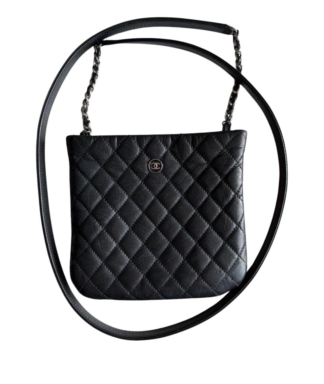 CHANEL Черная кожаная сумка через плечо, фото 1