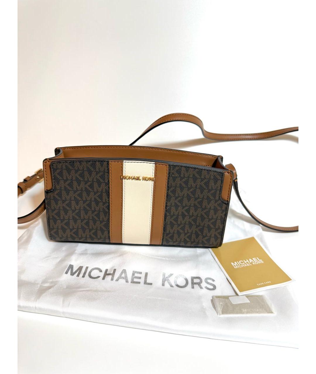 MICHAEL KORS Коричневая кожаная сумка через плечо, фото 5