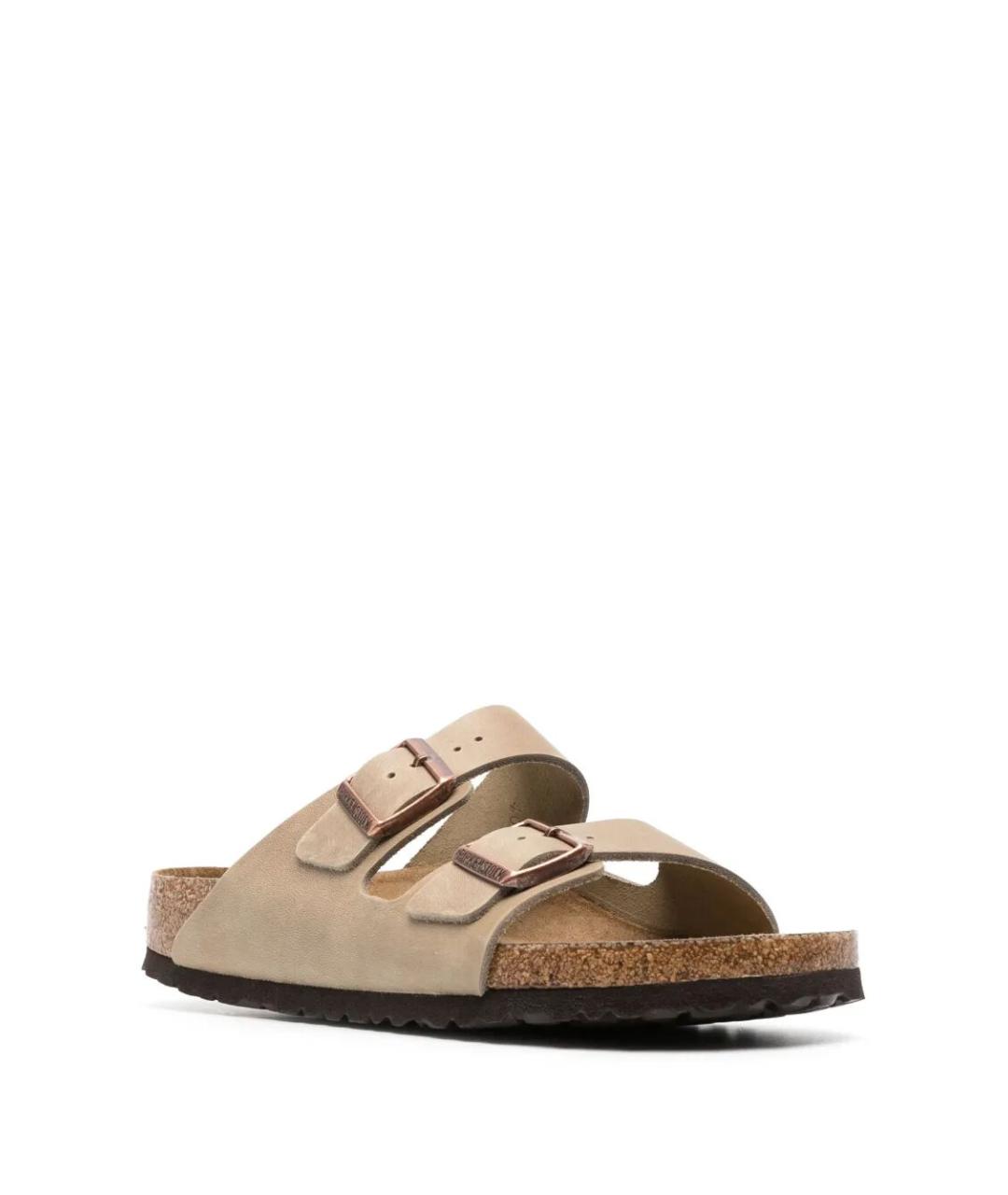BIRKENSTOCK Бежевые кожаные сандалии, фото 2