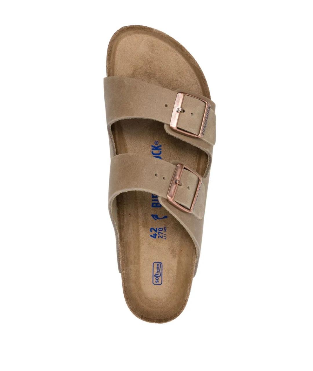 BIRKENSTOCK Бежевые кожаные сандалии, фото 4