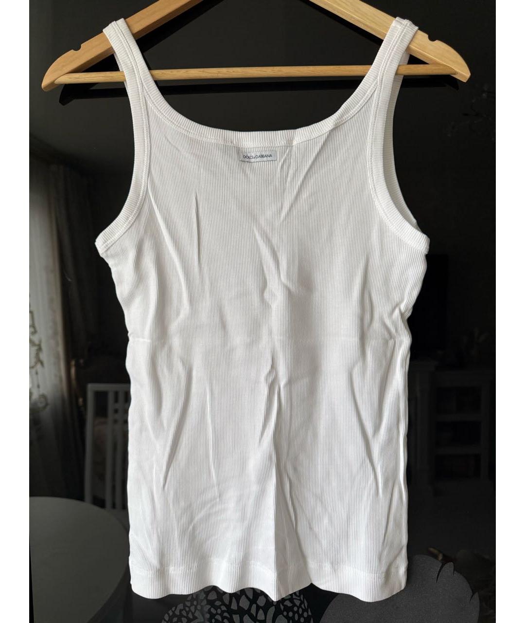 DOLCE&GABBANA Белая хлопковая майка, фото 2