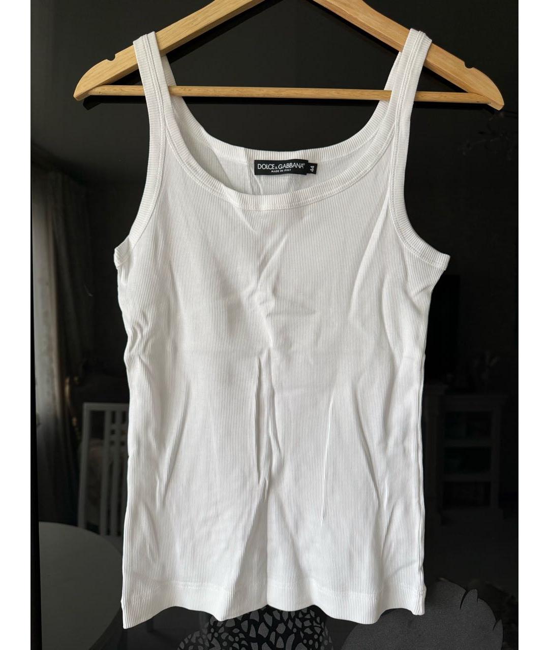 DOLCE&GABBANA Белая хлопковая майка, фото 6