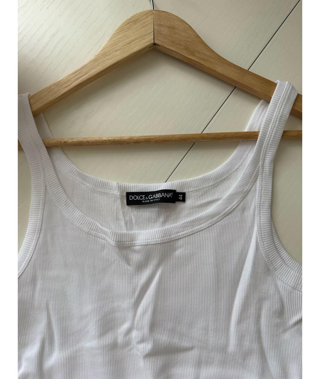 DOLCE&GABBANA Белая хлопковая майка, фото 4