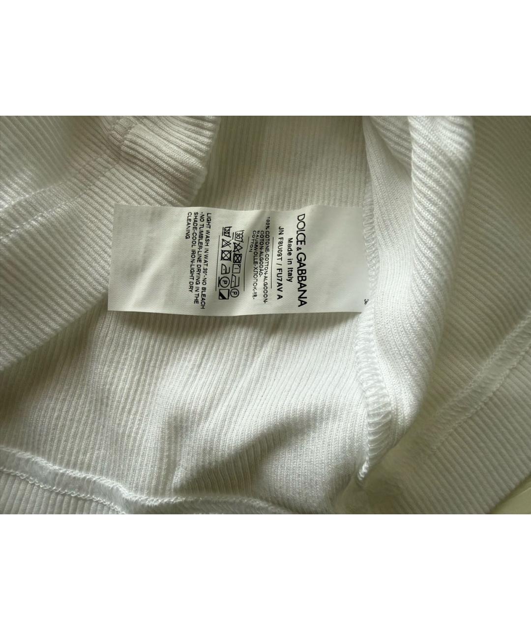 DOLCE&GABBANA Белая хлопковая майка, фото 5