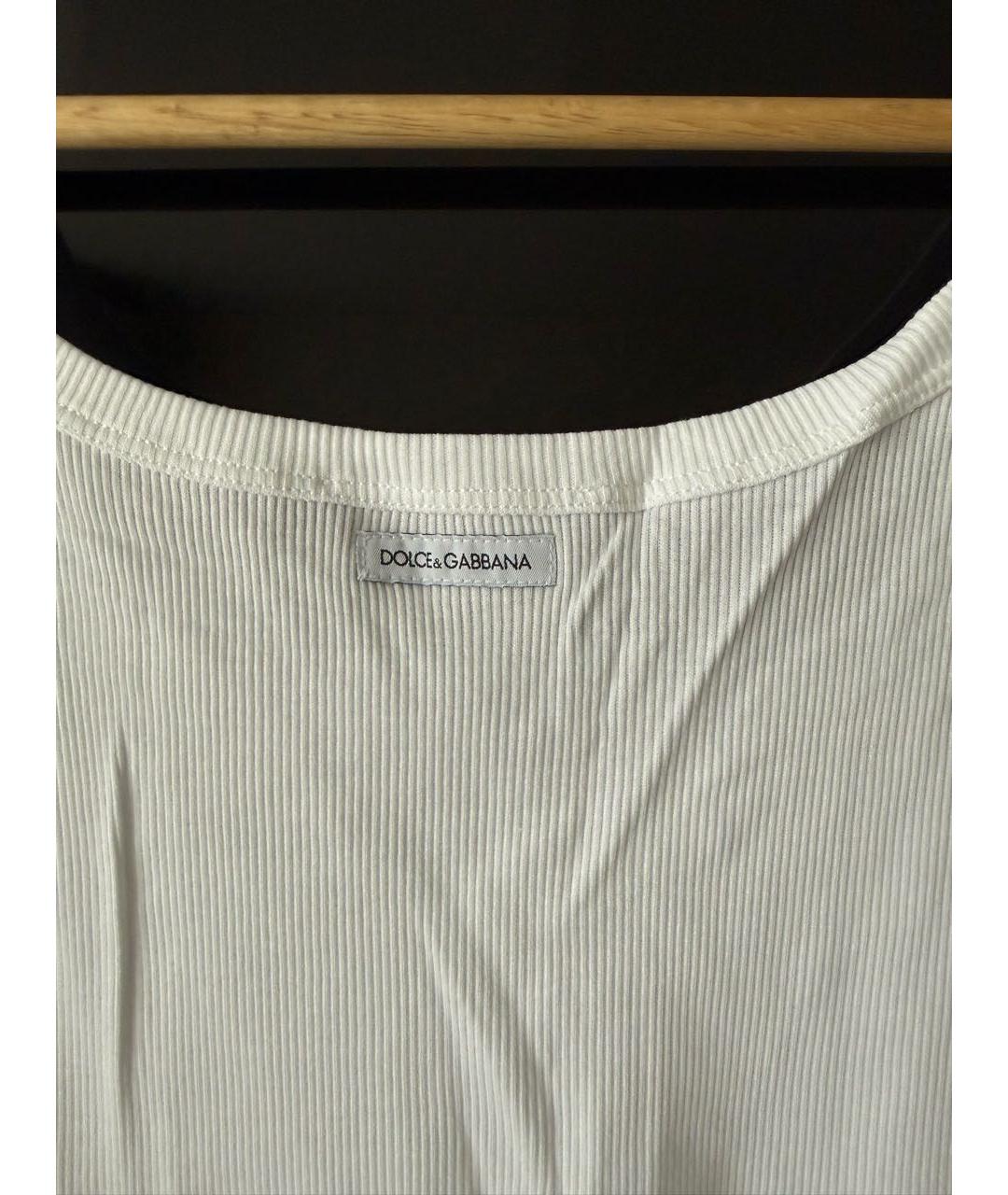 DOLCE&GABBANA Белая хлопковая майка, фото 3