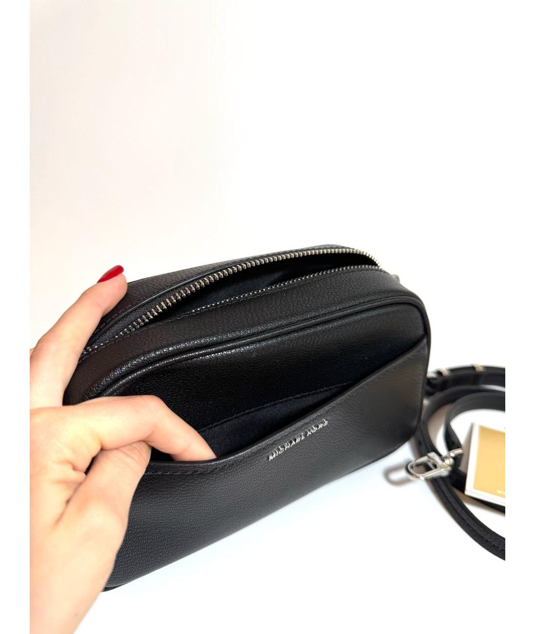 MICHAEL KORS Черная кожаная сумка через плечо, фото 5