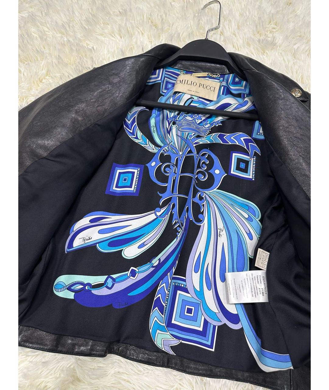 EMILIO PUCCI Черная кожаная куртка, фото 4