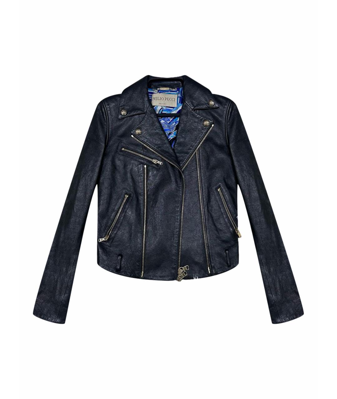 EMILIO PUCCI Черная кожаная куртка, фото 1