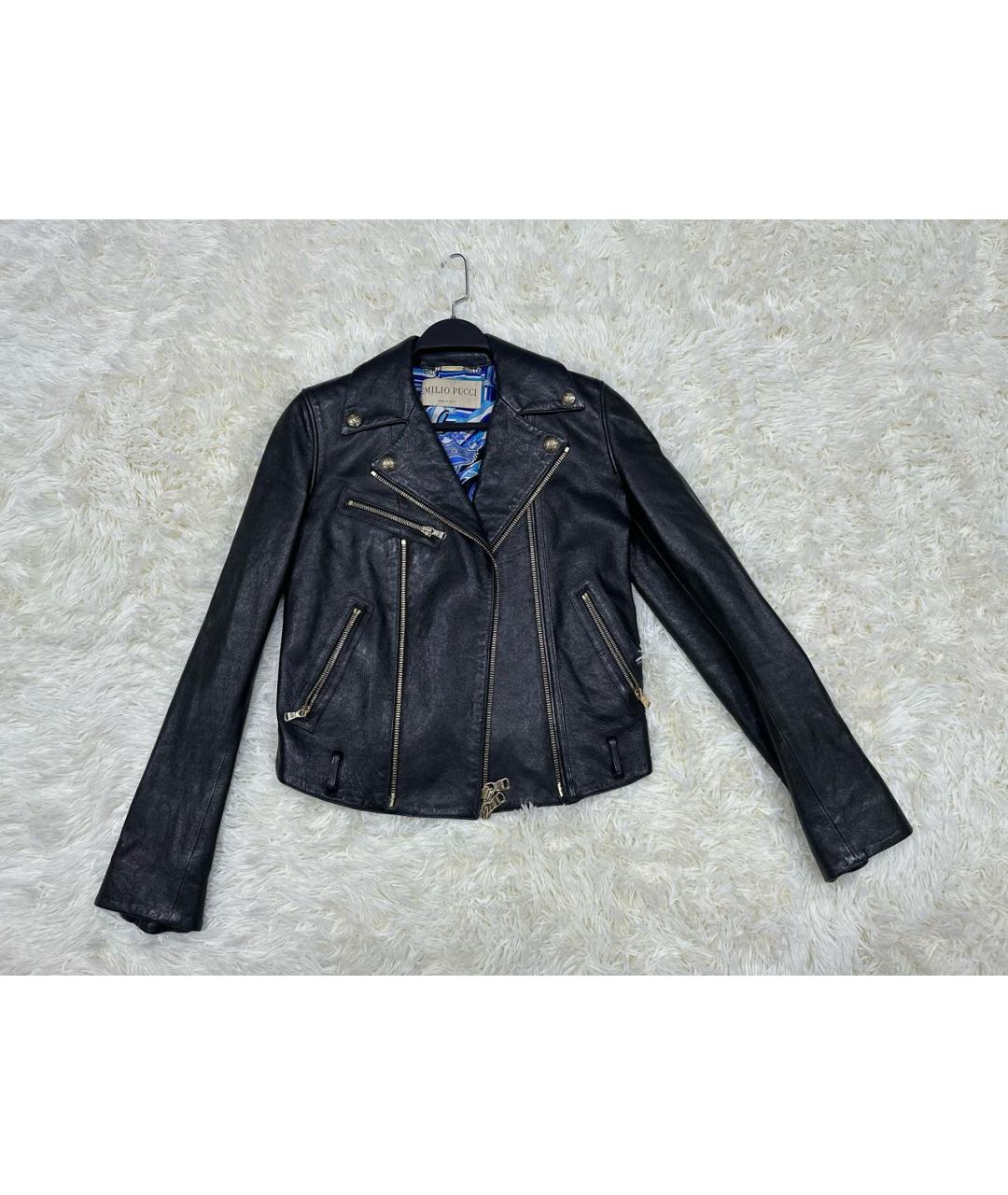 EMILIO PUCCI Черная кожаная куртка, фото 7