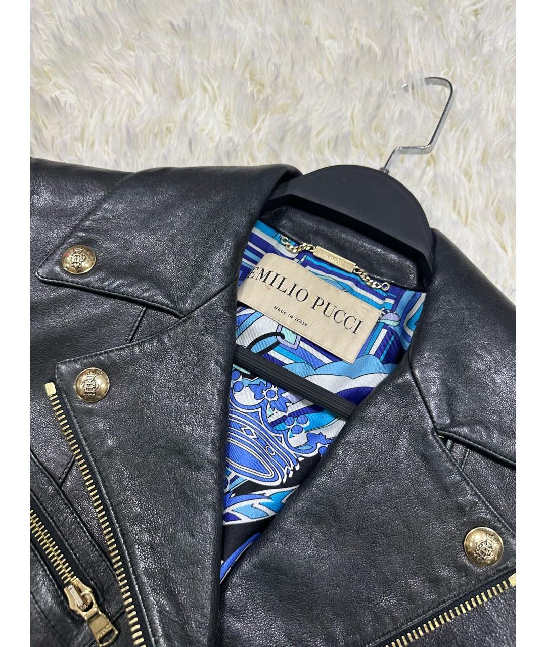 EMILIO PUCCI Черная кожаная куртка, фото 3