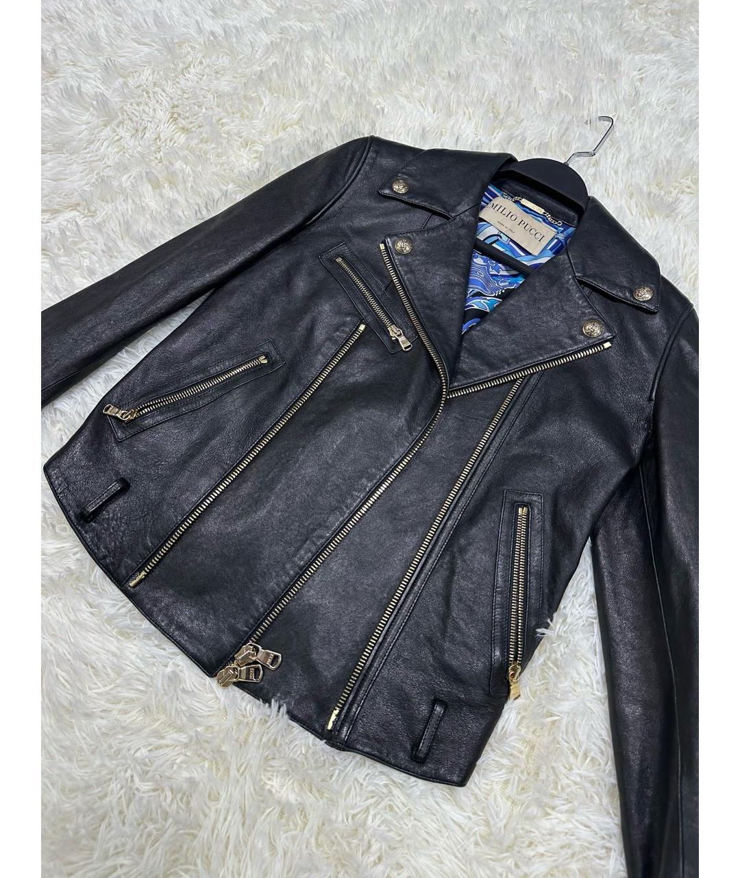 EMILIO PUCCI Черная кожаная куртка, фото 2