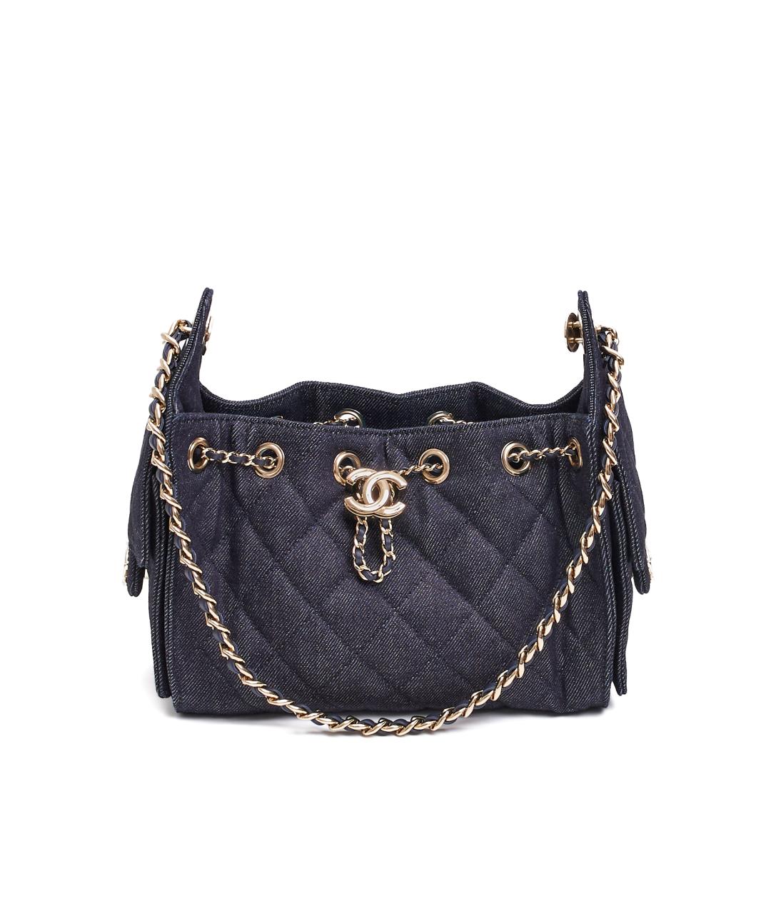 CHANEL Черная деним сумка тоут, фото 4