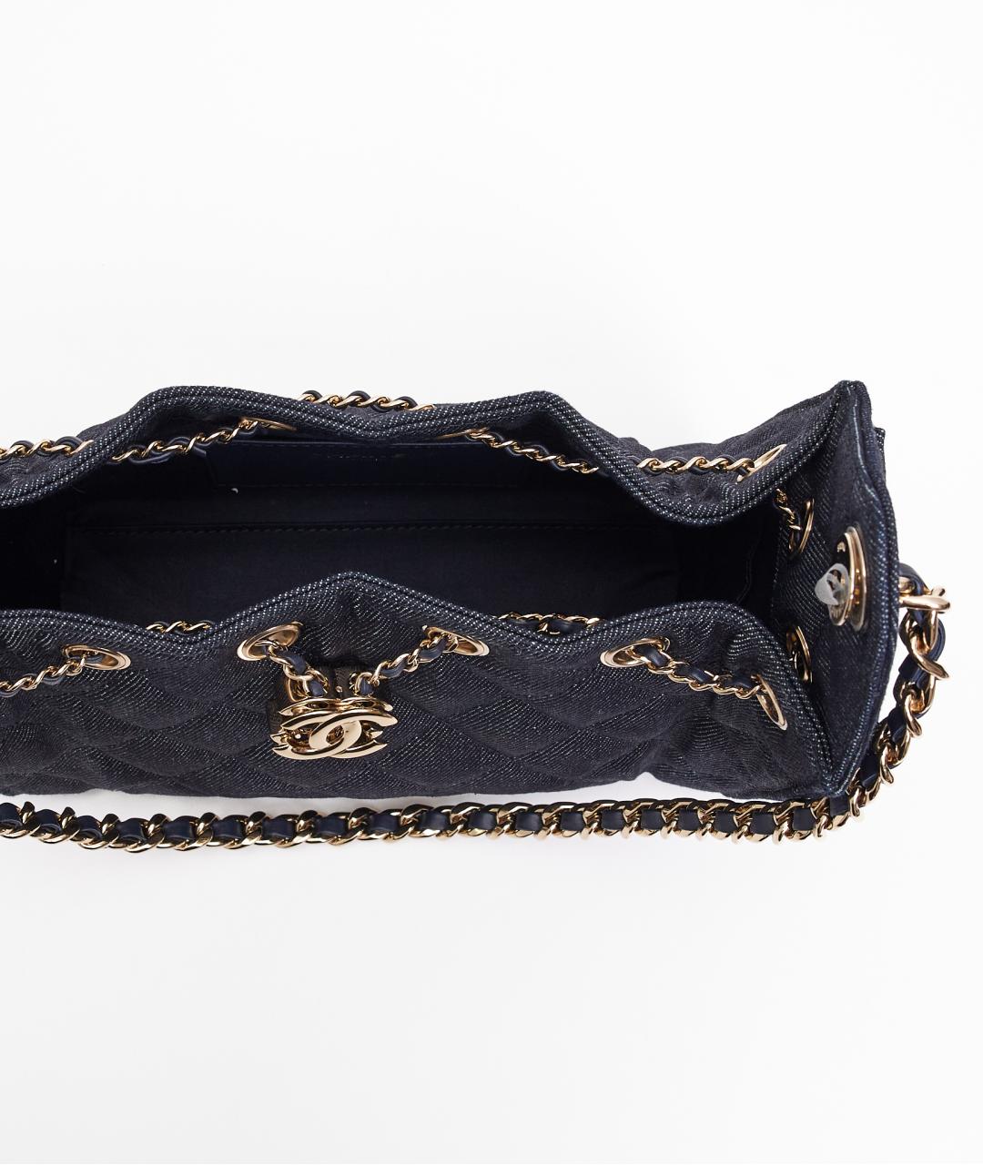 CHANEL Черная деним сумка тоут, фото 7