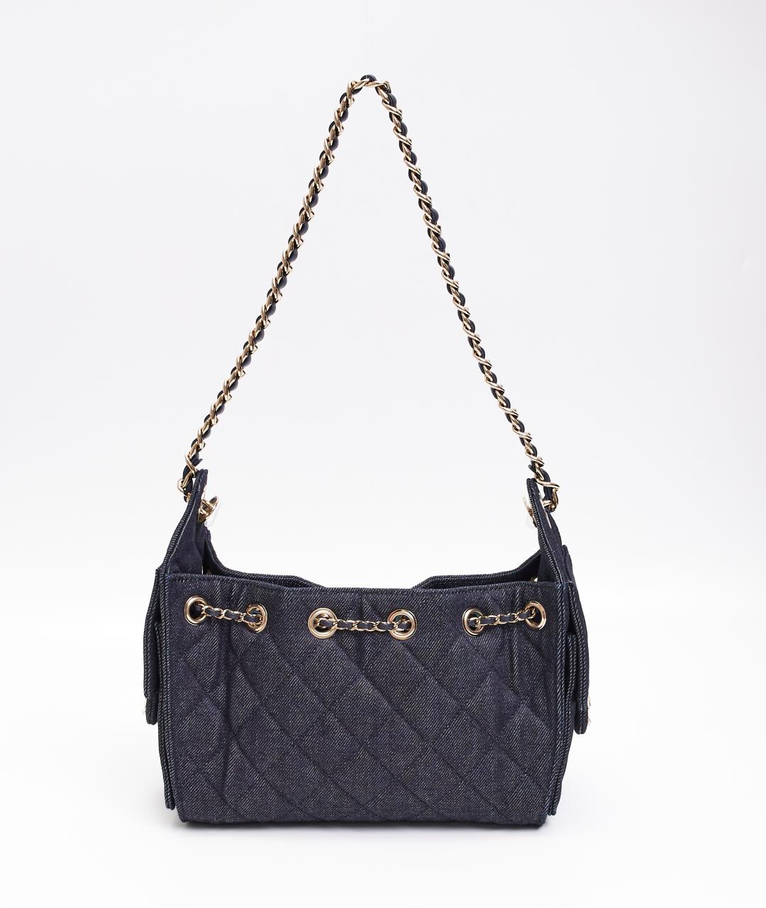 CHANEL Черная деним сумка тоут, фото 3