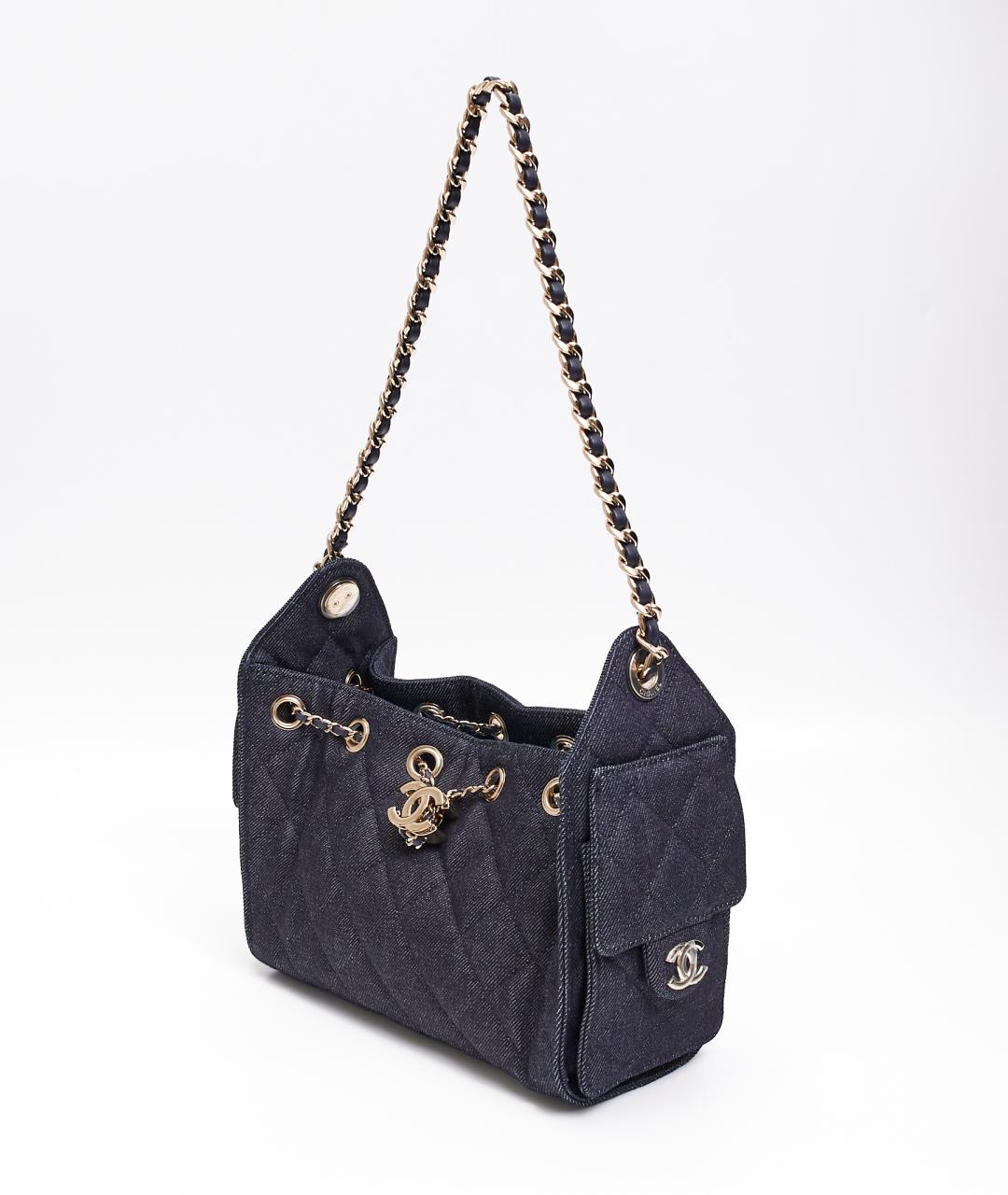 CHANEL Черная деним сумка тоут, фото 2